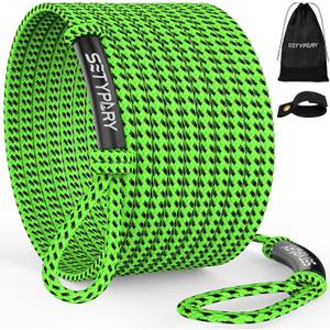 SETYPARY 6K 60FT Boat Tow Rope for Tubing, Fits 1-6 Person Towable Tubes Boating, Heavy-Duty Floating Tube Tow Rope for Watersports (Green & Black)