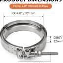 4'' S400 S480 Exhaust V-Band Flange Clamp Kit with Stainless Steel Reducer, Fit for S400SXE S475 S463 S467 SX-E SX T4 Housing