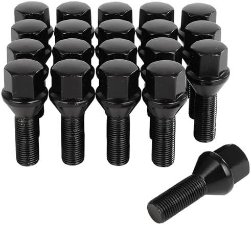 SCITOO 15Pcs Wheel Bolts 12x1.25 Lug Nuts Studs M12x1.25 Black Shank Length 28mm Hex Size17mm Wheel Studs for Jeep Compass for Jeep Renegade for Fiat for Cherokee for Chrysler 200 for Dodge Dart