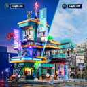 FUNWHOLE Cyberpunk Mansion Lighting Building-Bricks Set - 2524 Pcs Future City Modular Buildings Set Display Idea for Adults and Sci-fi Lovers, 18.2 Inches X 11.8 Inches X 10.5 Inches