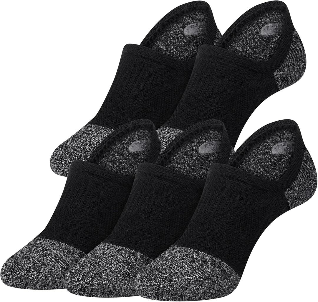 Gonii No Show Socks Womens Athletic Compression Running Low Cut Cushioned Socks 5 Pairs (Gray, Size: 5-8)