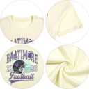 Football Shirts for Women Vintage Team Fan Tshirt Game Day Shirt Oversized Football Season Short Sleeve Tops (XL)