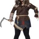 Women's Plus Size Creepy Scarecrow Costume (3X, Brown)