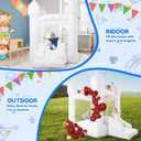 White Bounce House, Inflatable Bounce House with Slide& Blower，White Bouncy Castle for Kids Indoor&Outdoor Kids Ideal Gifts