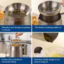 Deep Fryer with Basket and Oil Filtration, 304 Stainless Steel 2L, Bacon Grease Saver with Strainer, Deep Fryer Pot with Basket, Bacon Grease Container for Kitchen, Oil Container, Freidora de Aceite