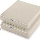 MIULEE 19 x 19 x 3 Inch Outdoor Chair Cushions,Waterproof Seat Cushions for Patio Furniture Garden with Ties Patio Chair Cushions Set of 2,Beige