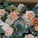 Ling's Moment Artificial Wedding Arch Flowers Kit, Apricot & Soft Peach