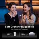 Marsail Nugget Ice Maker Countertop, Self Dispensing Ice Machine with Auto Drop System, Self Cleaning Portable Ice Maker, 40 lbs/Day Soft Chewable Nugget Ice for Home Kitchen Party
