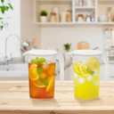 Lifewit Pitcher with Lid, 50 oz Water Jug BAP Free Plastic, Containers Juice, Ice Tea, Drink, Lemonade Pitchers for Fridge, 2 Pack