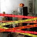 halloween caution tape Bulk warning tape 4 Pack 100 ft Halloween Fright Tape Ideal for Danger/Hazardous Areas, Zombie Parties, Indoor/Outdoor Yard Decor, and Haunted Houses party decorations supplies