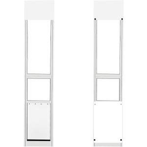 Extra Large Dog Door for Sliding Glass Doors, Adjustable Height 91.73"-97.64", Magnetic Closing Curtain.