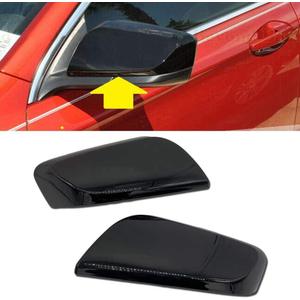 1 Pair Side Door Rearview Mirror Cover Cap Overlay for Chevrolet Impala 2014-2020 Glossy Black