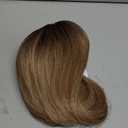 Long Wavy 18inch Hair Topper Big Base Cover Thinning Hair Clip in Hair Toppers for Women Fiber Wiglets with Fringe Ombre Brown Color (Light Brown with Dark Root)