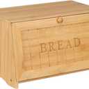 HOMEKOKO Vintage Large Wood Bread Box for Kitchen Counter, Retro Design Single Layer Bamboo Large Capacity Food Storage Bin (Natural Bamboo)