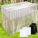 VitalCozy 2 Pcs Baby Playpen Netting with Zippers Mosquito Net for Stroller Crib Netting Mesh Portable Durable Mesh Netting Mosquito Net Tent with 2 Storage Bag for Kid Play Yards Cradles Bassinets