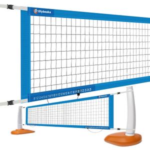 Reinforced Anti-UV Replacement Pool Volleyball Net with Scoring Clamps, 15-29 ft Adjustable Length - Easy Set Up and Long Lasting (Sky Blue)