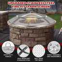 Fire Pit Spark Screen,36 Inch Fire Pit Screen Cover Stainless Steel Outdoor with Handle&Poker,Firepit Screens Cover Round Mesh Lid Heavy-Duty Steel Replacement for Backyard/Beach/RV Camping