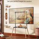 4-Leg Easel TV Stand for 49-86" TVs, 110 lbs, Black | Height-adjustable floor TV stand, storage shelf, cable management and protective pads for living room, office or school