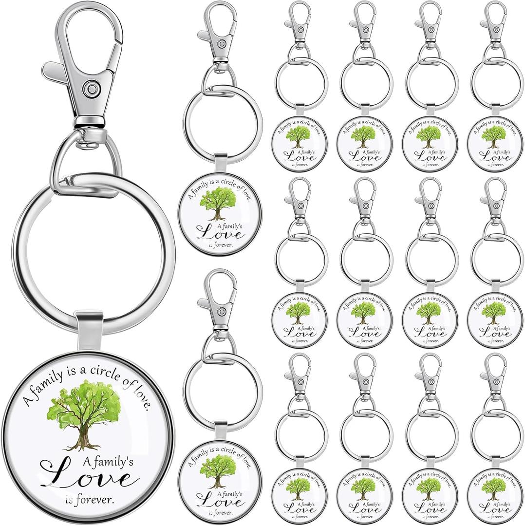 Landical Family Reunion Favors Keychain Love Tree Keychain Family Reunion Gift for Party Supply (Brown)