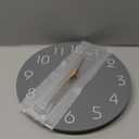 Mosewa Wall Clock Silent Non Ticking Decorative for Kitchen Bedroom Bathroom Office Living Room Battery Operated 10 Inch Gray Modern