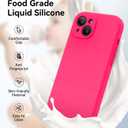 AOTESIER Magnetic for iPhone 15 Case, [Compatible with Magsafe] [Food Grade Silicone] Upgraded Camera & Screen Protection Phone Case with [2 Screen Protectors], 6.1 inch, Hot Pink