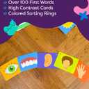 100 First Words Flash Cards High Contrast Picture Flashcards Educational Learning for Speech and Early Vocabulary Featuring Animals, Food, Transport, Family, Clothes and More