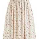 CIDER Womens Floral Summer Dresses Square Neck Sleeveless Midi A Line Casual Sundress, XL