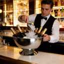 Stainless Steel Champagne Bucket with Scoop, 15.3" Large Capacity Ice Bucket with Detachable Base, Mirror Polished Inside & Out, Heavy Duty Wine Chiller Bowel for 8 Bottles Parties, Weddings