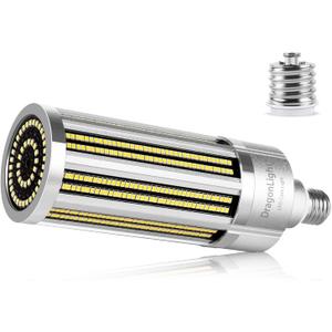 DragonLight 120W Commercial Grade Corn LED Light Bulb Fanless(400 Watt Metal Halide/HID/HPS Replacement) E26/E39 Large Mogul Base LED Lamp 6000K Daylight 15,000LM for High Bay Area Lighting