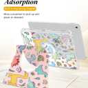 Shorogyt for iPad A16 11th Generation 11 inch 2025 /for i Pad 10th Generation case Magnetic Stand for Women - Cute Design 360 Degree Rotating Covers Girls Kids Boys with Pencil Holder,Dinosaur