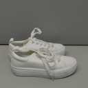 SERNIAL Womens White Platform Sneakers PU Leather Platform Shoes Walking Shoes for Women