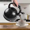 Emeril Lagasse 3.2 Quart/3 Liter Whistling Tea Kettle, Stainless Steel Whistling Tea Pot for Induction Stove Top, Fast to Boil Water for Home Kitchen Condo, with Ergonomic Cool Grip Handle, Black