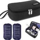 Insulin Cooler Travel Case, Diabetic Medicine Carrying Bag with 2 * 200g Ice Packs, Insulated Organizer Medication Cooler Bag for Insulin Pens and Diabetes (Black)