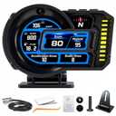 Heads Up Display for Cars, OBD2+GPS Dual System Speedometer with Driving Score & Gesture Control, OBD2 Gauge Display with Tachometer, Water Temp, Volt, Overspeed & Fatigue Driving Alarm