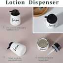Bathroom Countertop Dispensers-Modern Ceramic Soap Lotion Dispenser Bottles, Hand Soap Dispenser for Bathroom, Dish Soap Dispenser for Kitchen, Easy-to-Press Pump (White, Labeled Lotion)