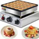 Mini Pancake Maker, 25-Cup Commercial Dutch Pancake Machine, 950W Non-Stick Electric Poffertjes Maker with Temp & Timer for Restaurant, Food Truck, Breakfast Shop