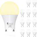 evelor GU24 LED Light Bulb,60 Watt Equivalent Soft White 2700K,Non-Dimmable,Efficient 9W,800 Lumens Twist and Lock 2 Prong Light Bulbs,15000 Hours,Ideal for Kitchen,Living Room,Bedroom,12-Packs