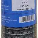 Galvanized Welded Wire Mesh Garden Economy Fence 24 Inch x 25 Foot-1 Inch x 1 Inch 16GA (Galvanized 24"x25'-1"x1" 16GA)