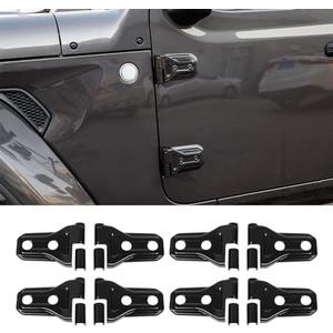 8PCS Carbon Fiber Door Hinge Cover Trim Accessories for 2018-2024 2025+ Jeep Wrangler JL JLU for 2020-2024 2025+ Jeep Gladiator JT