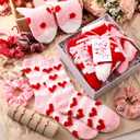 Berlune 5 Set Galentines Day Party Favors Fuzzy Sock Bracelet Scrunchie Gifts Set for Galentines Valentine's Women Party Gift (Red)