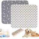 Puppy Pads with Pheromones,Washable Puppy Pee Pads for Dogs,Reusable Puppy Pads Washable for Dogs & Cats, Washable,Durable Leak-Proof & Anti-Slip Pet Training Pads for Home & Trave(Gray+White,M)