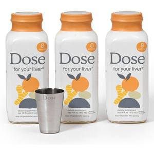 DOSE for Your Liver Cleanse Detox & Repair, Made with Organic Milk Thistle Supplement with Turmeric, Dandelion, Ginger, and Orange, Supports Healthy Liver Function,16oz Bottle, 3 Pack (3 Week Supply), Best By: 08/22/2027