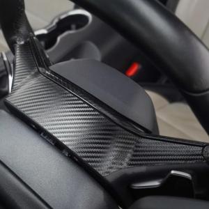 BETTERHUMZ Steering Wheel Trim Cover Compatible with Ford Mustang 2024 2025 for Alcantara Carbon Leather Decoration Sticker Car Interior Molding Accessories (Carbon Leather)