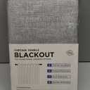 100% Blackout Shield Linen Blackout Curtains for Bedroom 102 Inches Long, Back Tab/Rod Pocket Living Room Drapes, Thermal Insulated Blackout Curtains 2 Panels Set, 50" W x 102" L, Grey