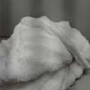 LIFEREVO Luxury Faux Rabbit Fur Queen Size Throw Blanket, Soft Cozy and Plush Shaggy Waffle Big Bubble Fluffy Warm Blankets for Bed Couch Sofa, Cute Fuzzy Furry Home Decor for Women, 90x90, White