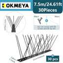 Bird Spikes,Black Install,304 Stainless Steel Bird Deterrents Spikes for Outside to Keep Birds Away Bird Scare Devices Outdoor,24.6FT 30Pcs