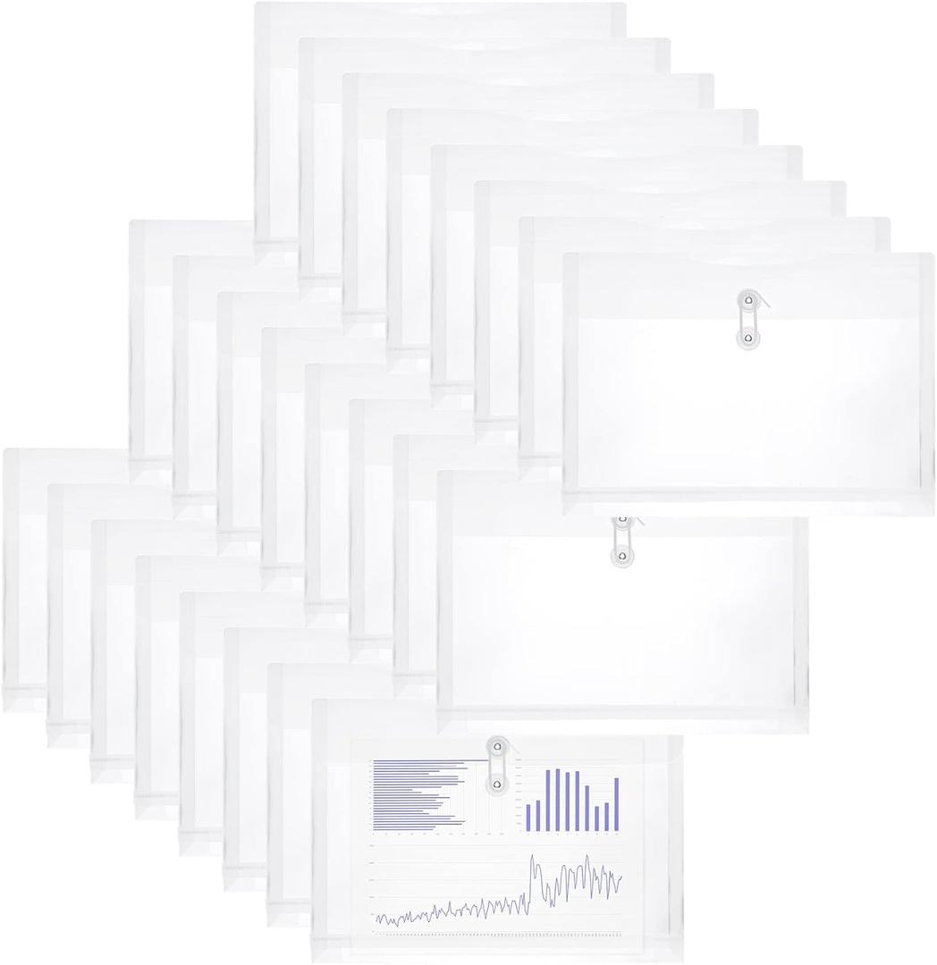 Yoeejob Plastic Envelopes Legal Size with String Tie Closure, Clear Poly Envelope Expandable Plastic Folders, Document Paper File Organizer for Home Work Office, 24 Pack, White Yoeejob Plastic Envelopes Legal Size with String Tie Closure, Clear Poly Envelope Expandable Plastic Folders, Document Paper File Organizer for Home Work Office, 24 Pack, White