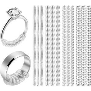 ARCUAT Ring Sizer Adjuster for Loose Rings, 12 Pack 4 Sizes Invisible Clear Silicone Ring Guard for Women Men, Ring Resizer Tightener Spacer Fitter for Too Big Ring, Make Ring Smaller without Resizing