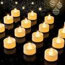 BEICHI 12-Pack Timer Tea Lights Candles Battery Operated, LED Tea Lights, Built-in 6 Hours Timer, Flameless Fake Candles, Tea Light Flickering Votive Candle 1.5'' D x 1.3'' H (Ivory Shell)