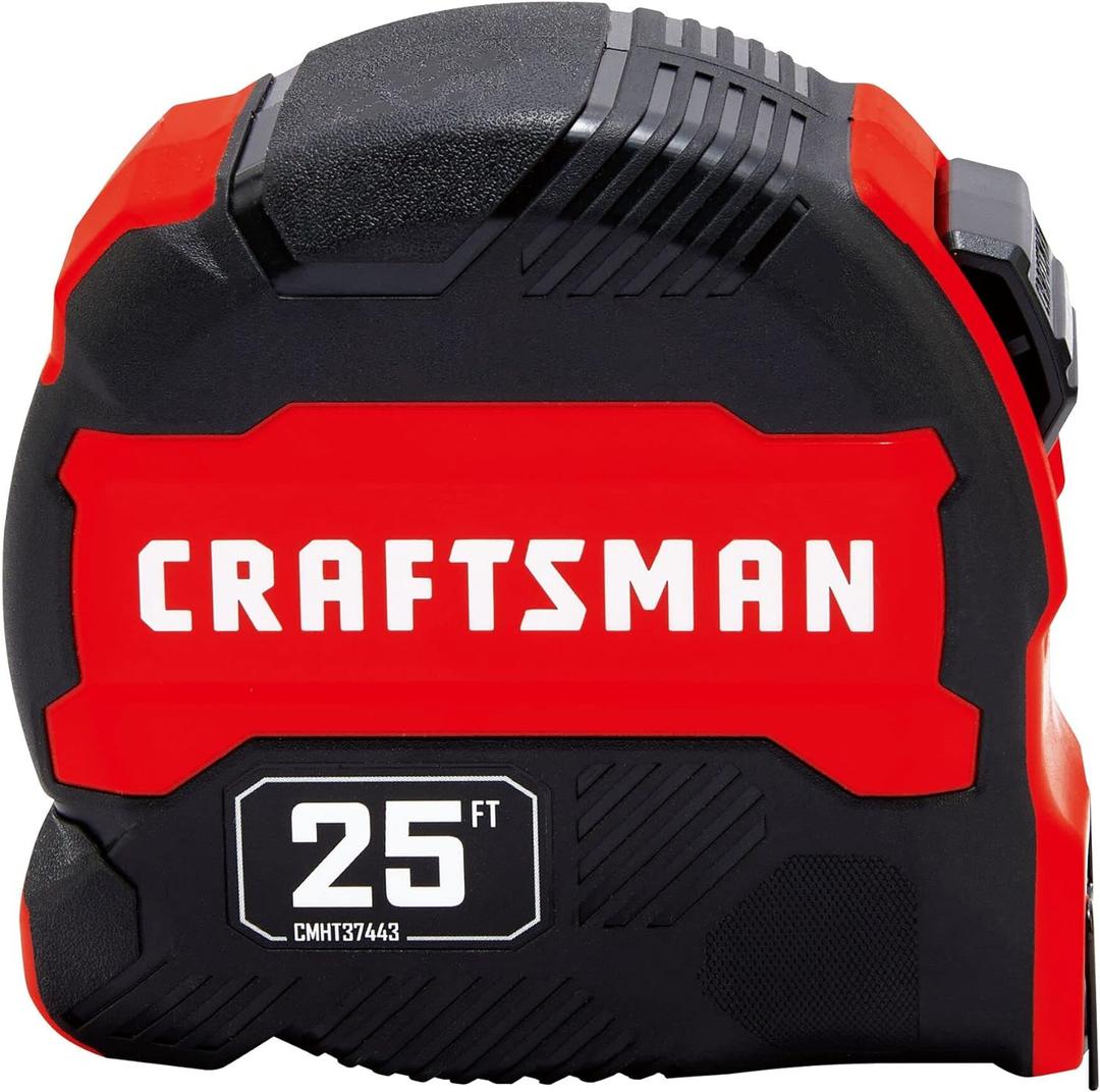 CRAFTSMAN 25-Ft Tape Measure with Fraction Marketing, Retractable, Manual-Locking Blade (CMHT37443S)